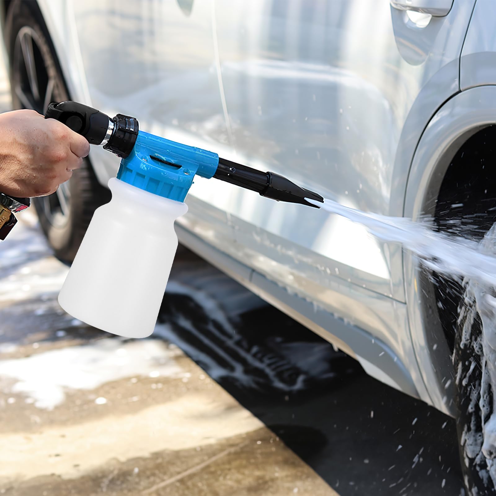 Auto-Schaumpistole, 1000ML Einstellbar für Auto, Motorrad und Gärten | Multifunktionale Reinigung, Profi Waschpistole, Gartenschlauch Schaumsprüher, Waschen Werkzeug, Schaum Pistole (Blau)