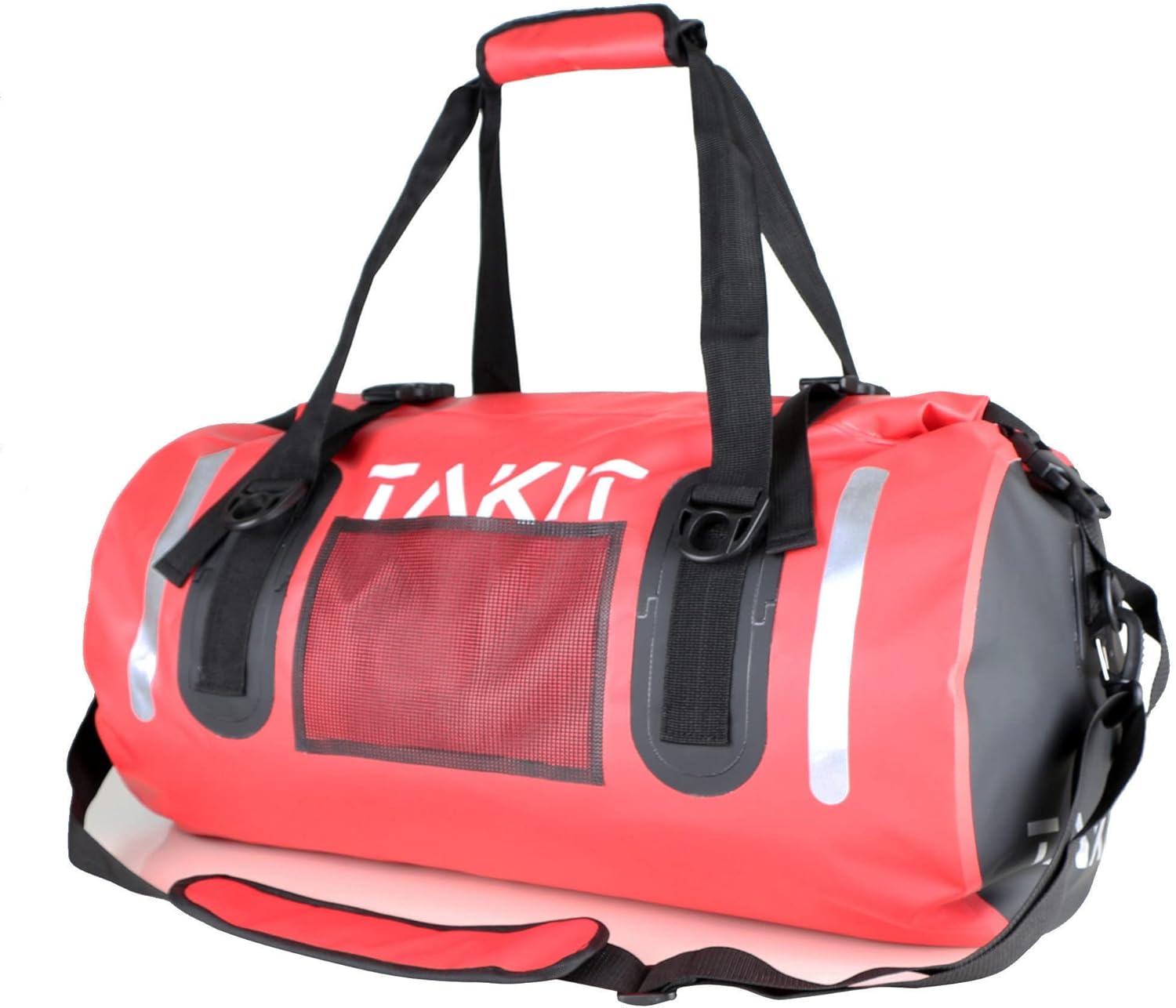 Waterproof Duffle Bag Travel Dry Bag 40L Roll Top 500D PVC for Motorcycle Tail Kayaking Rafting Boating Swimming Camping Hiking Beach Fishing (40L, Red)