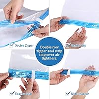 Vista 2 de 6 Combo Pack Vacuum Storage Bags (3 Jumbo Size 51"X40" and 3 Extra Large Size 47"X32") for Storage Organization