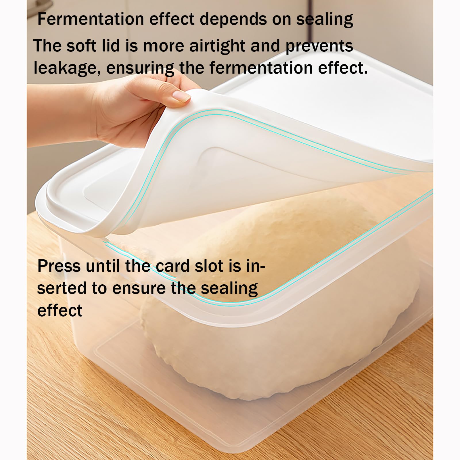 Teiggärbox (transparent), Mit Deckel/oberer Öffnung, 4 L/7,5 L/12,5 L, Versiegelt/wasserdicht Und Leicht Zu Reinigen, Zum Teiggehen, Aufbewahren Von Obst/Gemüse Und Kosmetika,12.5L
