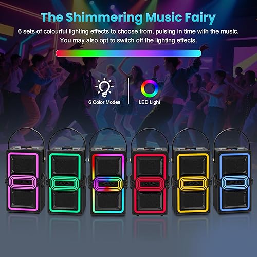 Miniatura 4 de Altavoz Bluetooth, altavoces inalámbricos de 120 W de potencia máxima Boombox con graves profundos, subwoofer de sonido estéreo portátil con