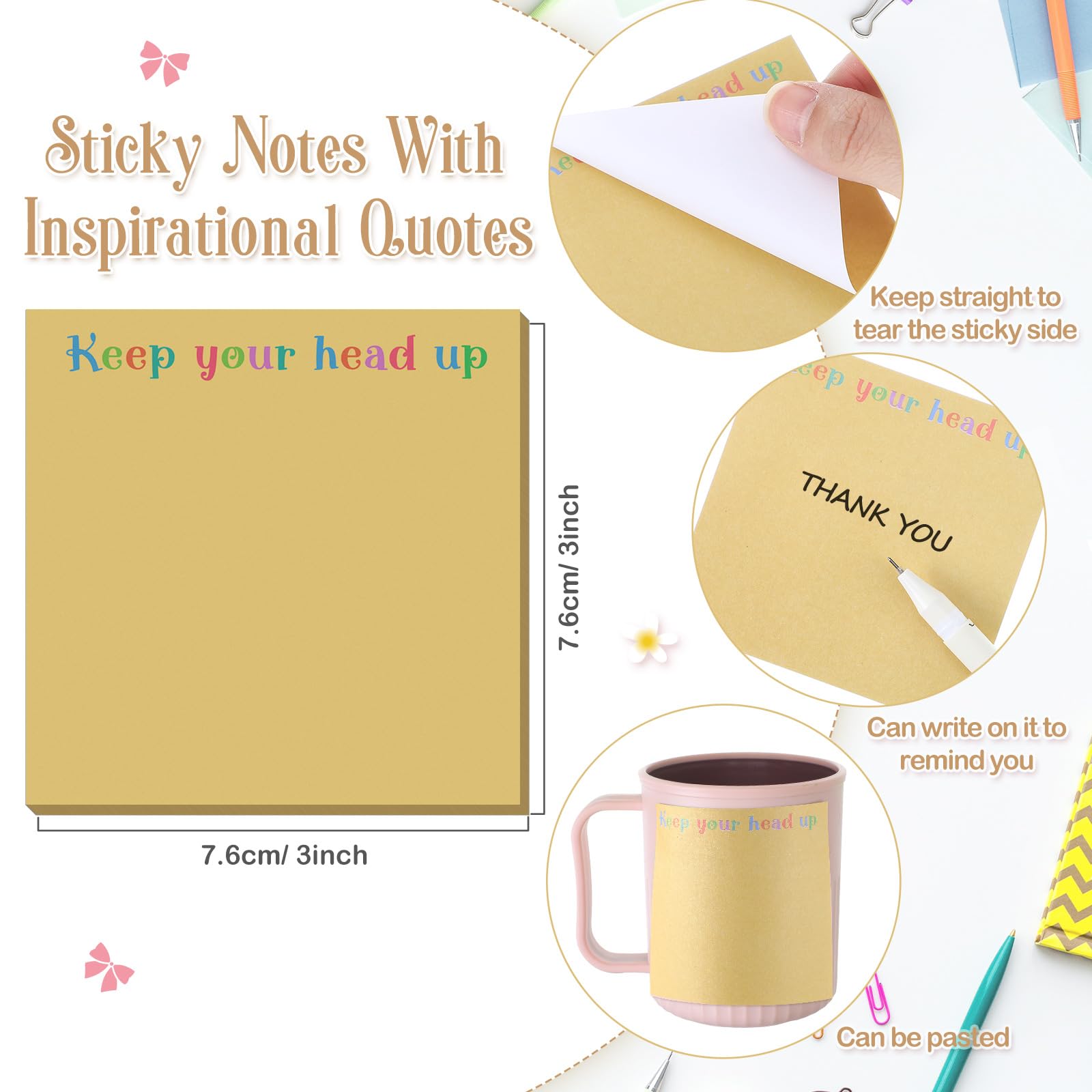 Sticky Note Appreciation Snapklik.com : Zonon 12 Pieces Inspirational Sticky Notes 3 X 3 Inch ...