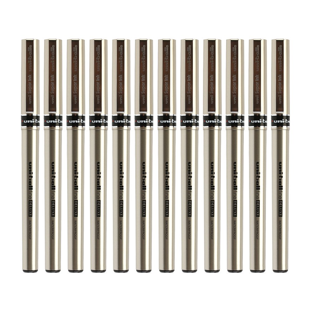 uni-ball Mitsubishi Fine Delux Roller Ball Pens 12-Pack, Red