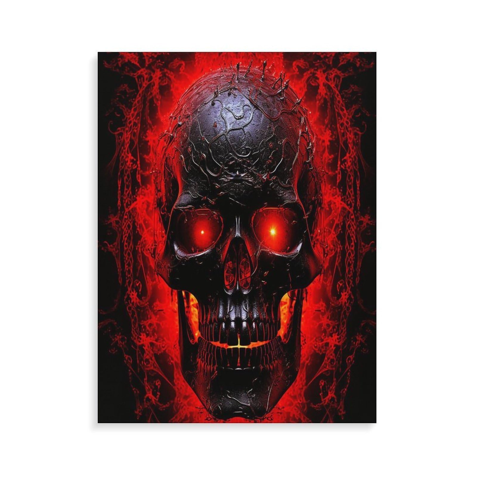 LPAGBCNU Malen-nach-Zahlen-Set mit Totenkopf-Motiv für Erwachsene, Anfänger, Erwachsene, Malen nach Zahlen, Kits auf Leinwand, DIY-Acryl-Ölfarben, Gemälde mit Pinseln für Geschenk, Heimdekoration