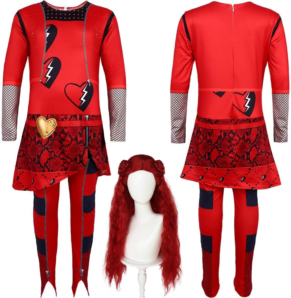 Rise of Red Costume Jumpsuit Red Outfit Uniform Suit Women Halloween White 59.0in/150cm