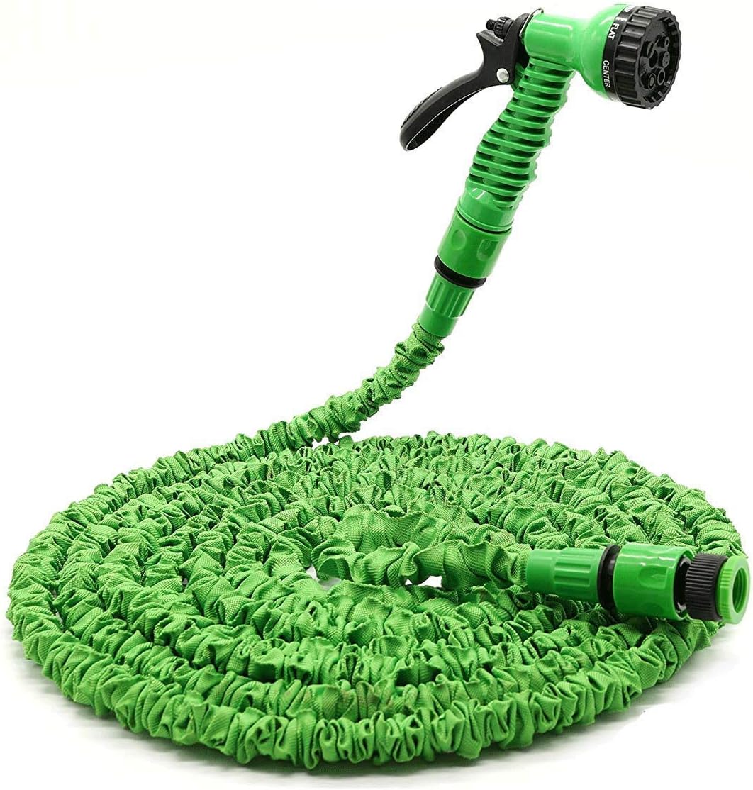 ポータブル拡張可能な伸縮式水道管グリーンガーデンホース 簡単に保管するための柔軟な格納式ホース折りたたみ式ガーデンホース複数のサイズの水道管ノズル 低価格