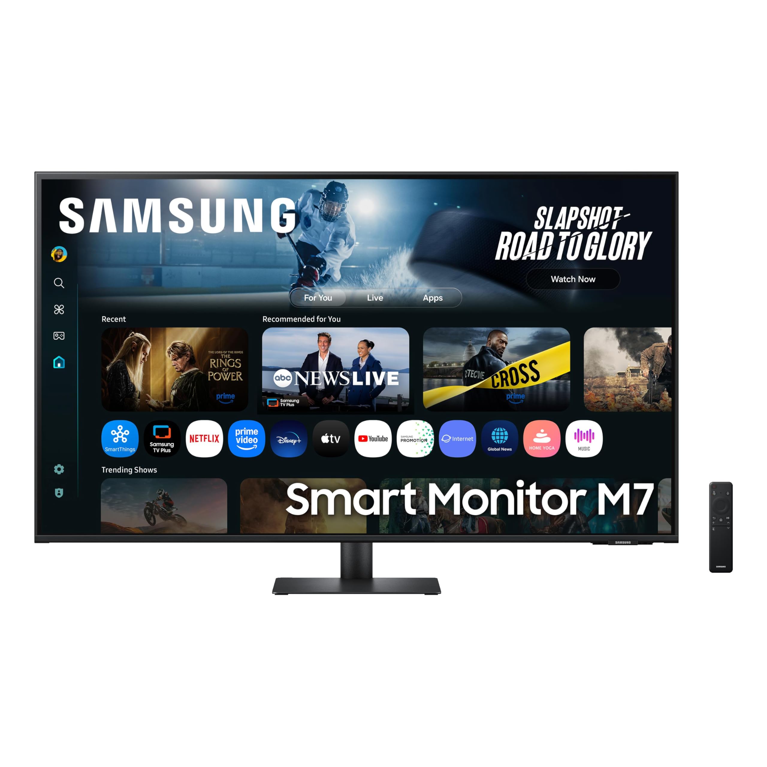 Samsung Smart Monitor M70F 32'', 60Hz, Dalle VA, 4K (3840x2160), 4ms, 3000:1, Inclinable, HDMI (2.0), Display Port (1.4), USB-C avec Charge de 65W, Couleur : Noir, LS32FM702UUXEN
