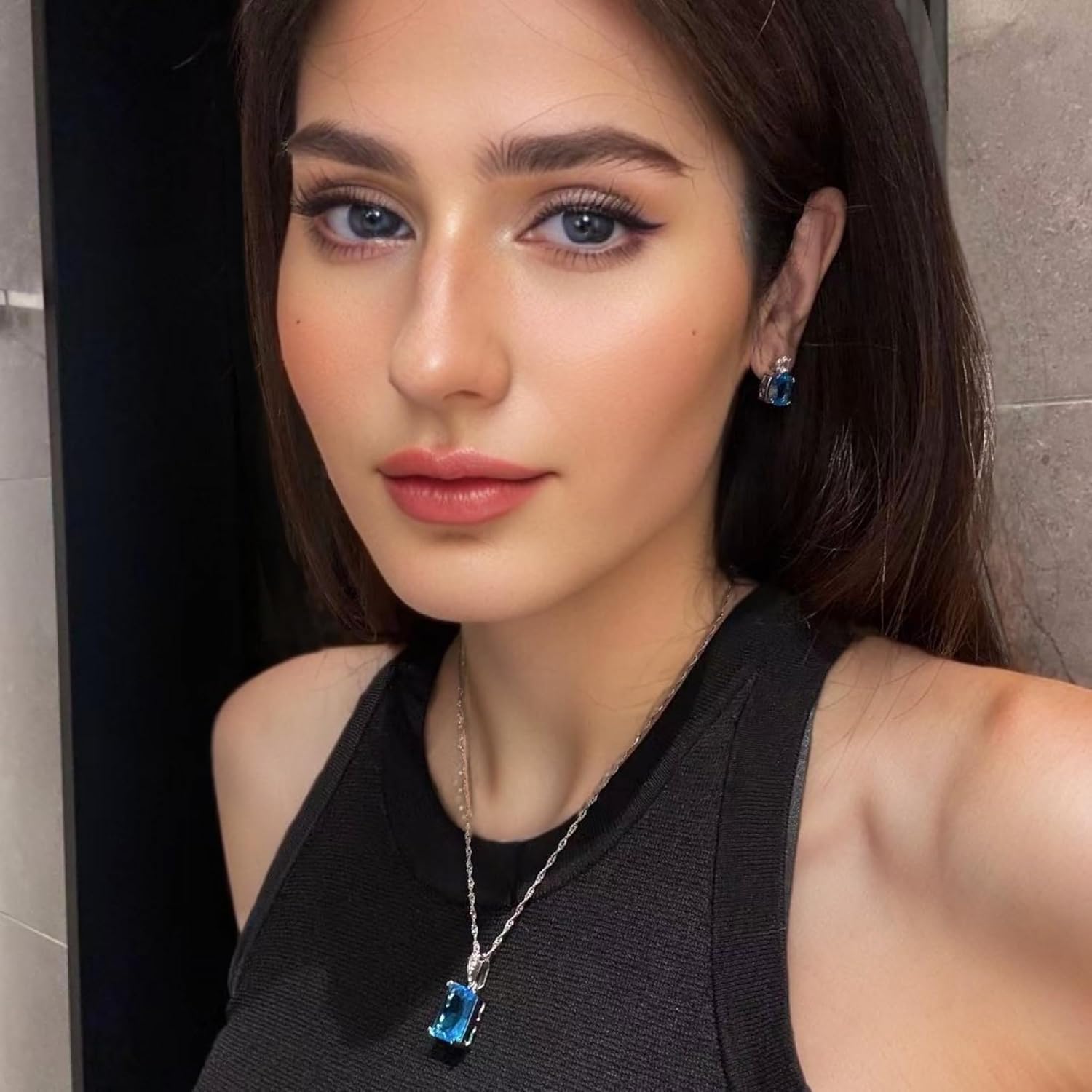 [RIZILIA CLASSIC] Stud Pierced Earrings with Cushion Cut Gemstones CZ [Multi-Colors available] in 18K White Gold Plated, Simple Modern Elegant - Image 4