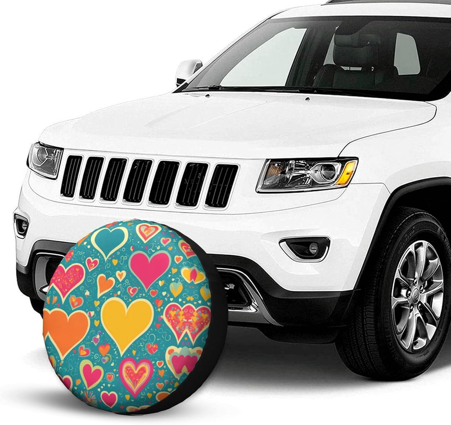 Abstract Heart Print Tire Cover Universal Spare Wheel for Trailer Rv SUV Truck Camper Travel Accessories
