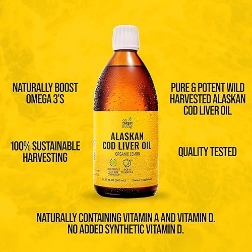 Miniatura 9 de On Target Living Aceite de hígado de bacalao de Alaska, tamaño de viaje, 3.33 onzas, vitaminas A y D de origen natural, sabor a limón orgánico,