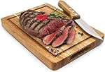 Starfrit Gourmet Bistro - Ensemble de 4 Couteaux de steak - Lame en acier inoxydable - Poignée Acacia
