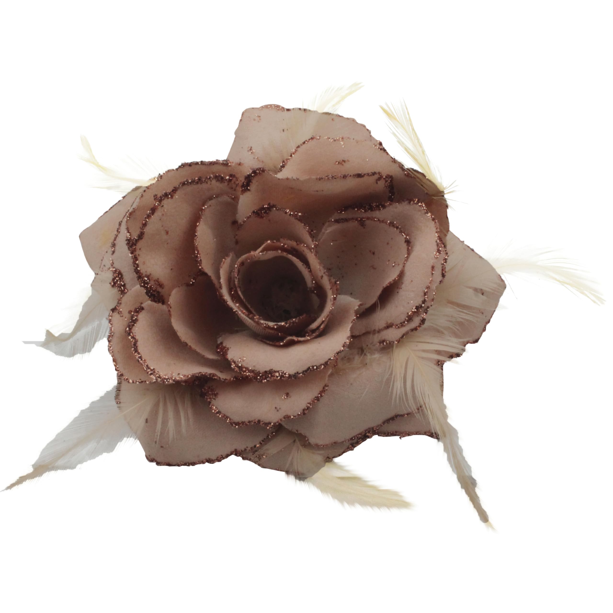 Beige Rose Hair Clip Large Rose Fascinator Flower Hair Clip Hair Accessories Clips Elastic Beige Wedding Hair Flower, 1pc