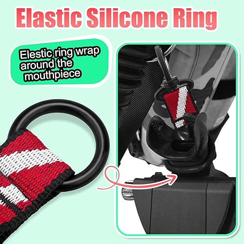 Miniatura 2 de Paquete de 4 soportes para octo de buceo con clip, regulador de pulpo de silicona para buceo, retenedor con banda de bandera para buceo subacuático,
