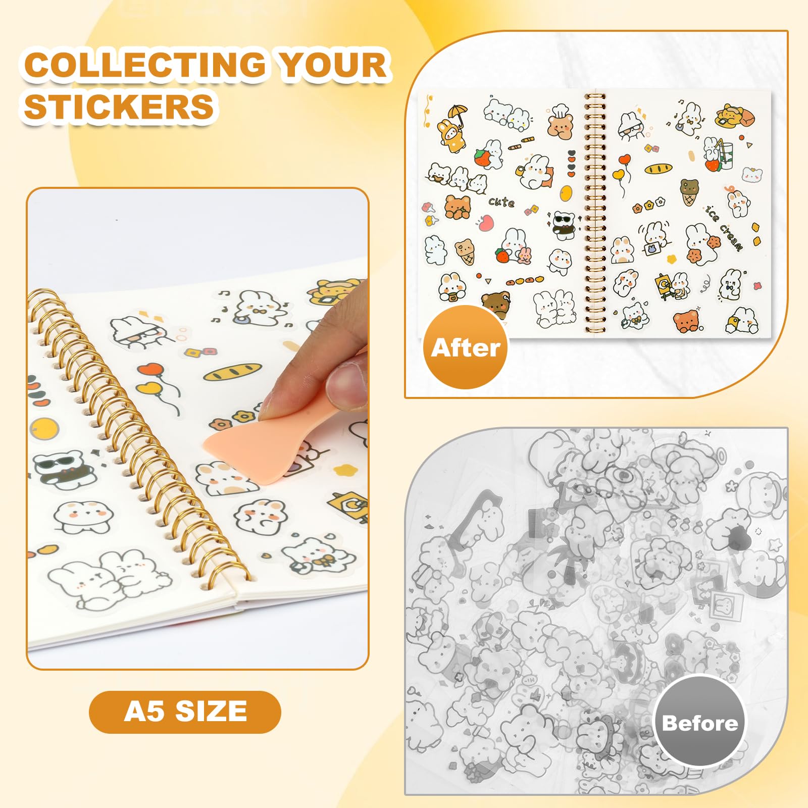 1Pcs 40 Slots Transparent Stickers Storage Book, Nail Sticker Organizer For Decals