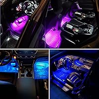 Vista 7 de Luces interiores de automóvil Nilight con control de aplicación, tira de luces LED de 16 millones de colores RGB con modo de sincronización