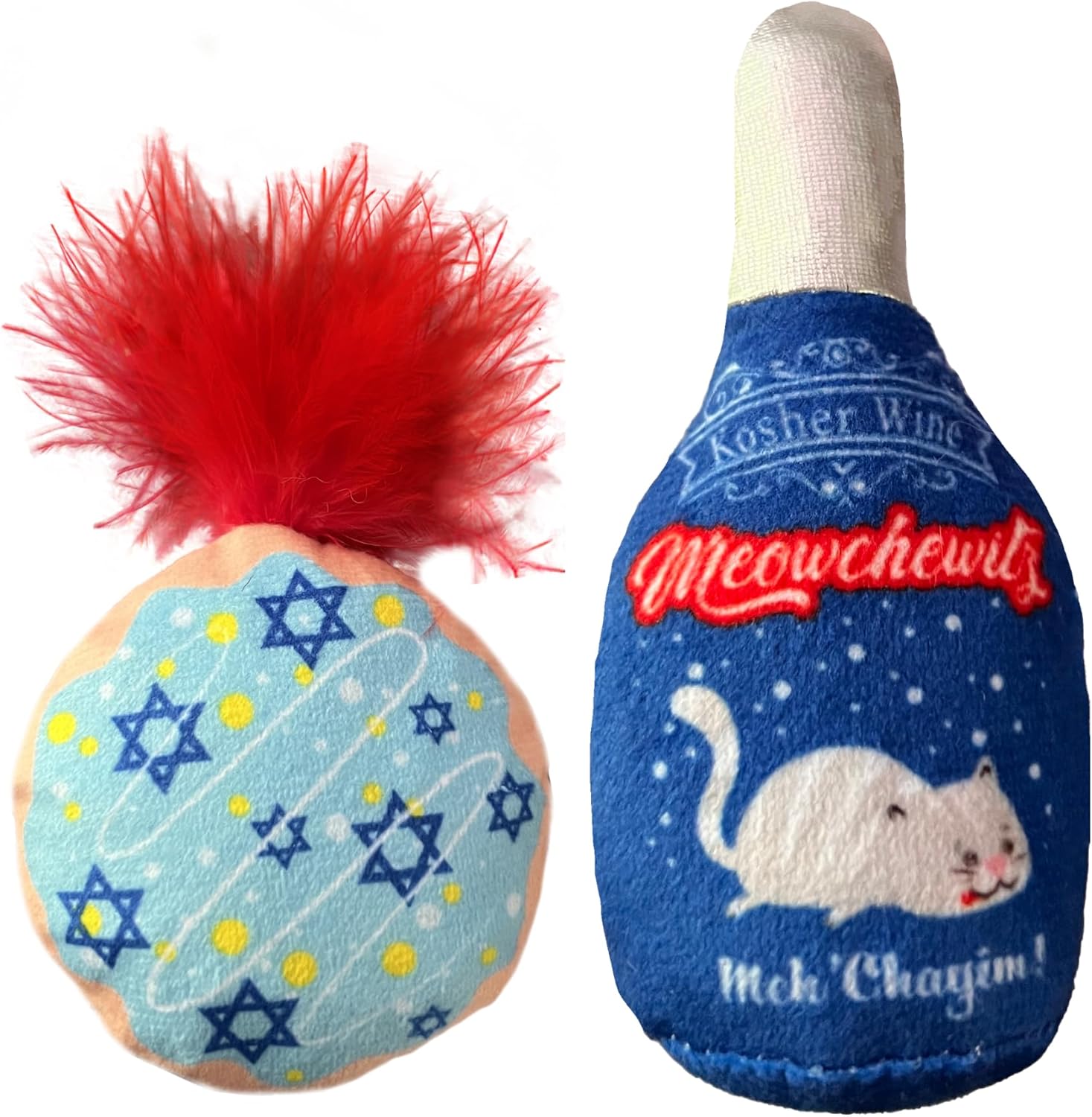 Huxley & Kent 2Pack Cat Toys Jelly Roll & Meowchewitz Hanukkah Holiday Strong