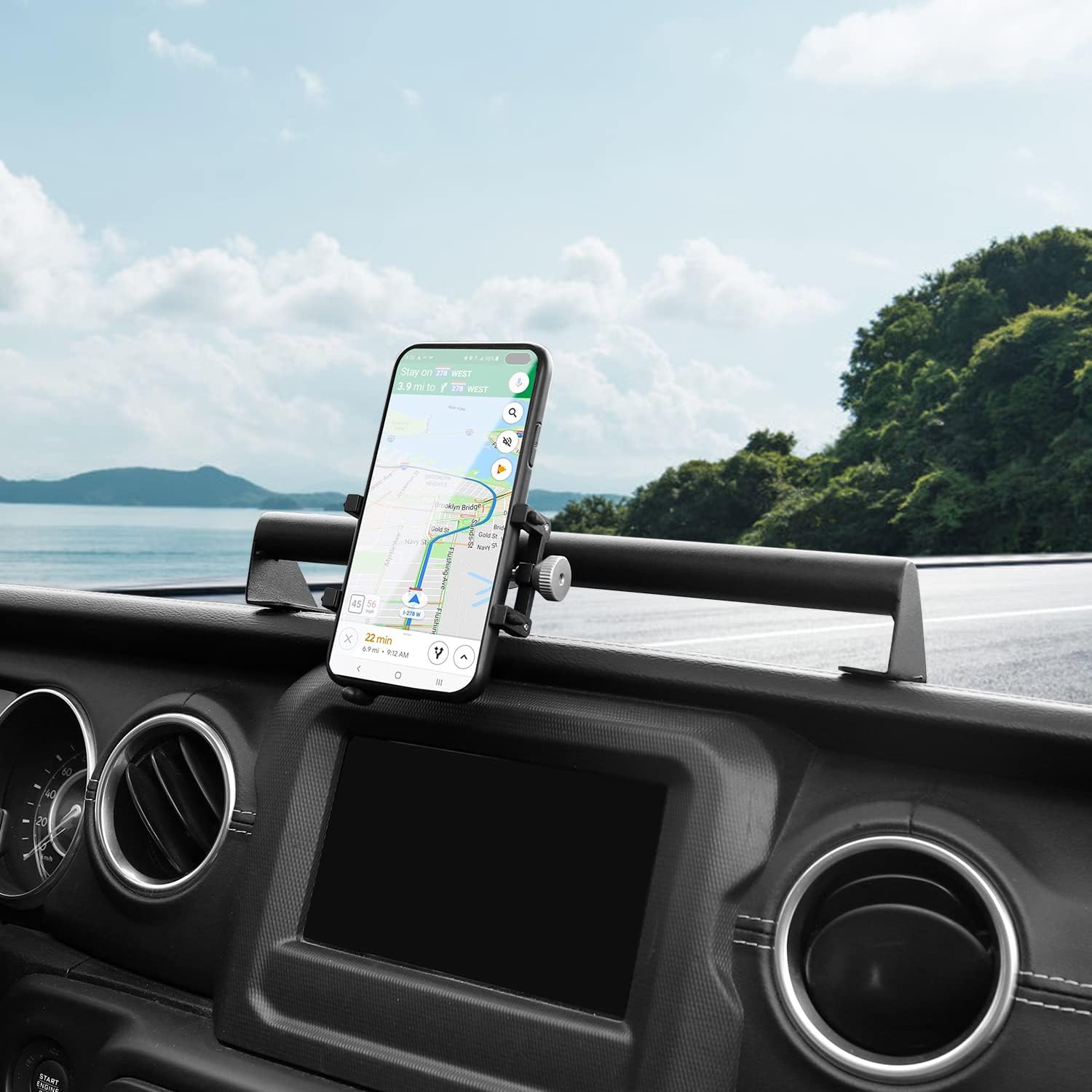 RT-TCZ for 2018-2022 Jeep Wrangler JL JLU Phone Mount Holder Stable Enough Off Road Equipment Accessories Compatible with 2020 Jeep Gladiator JT