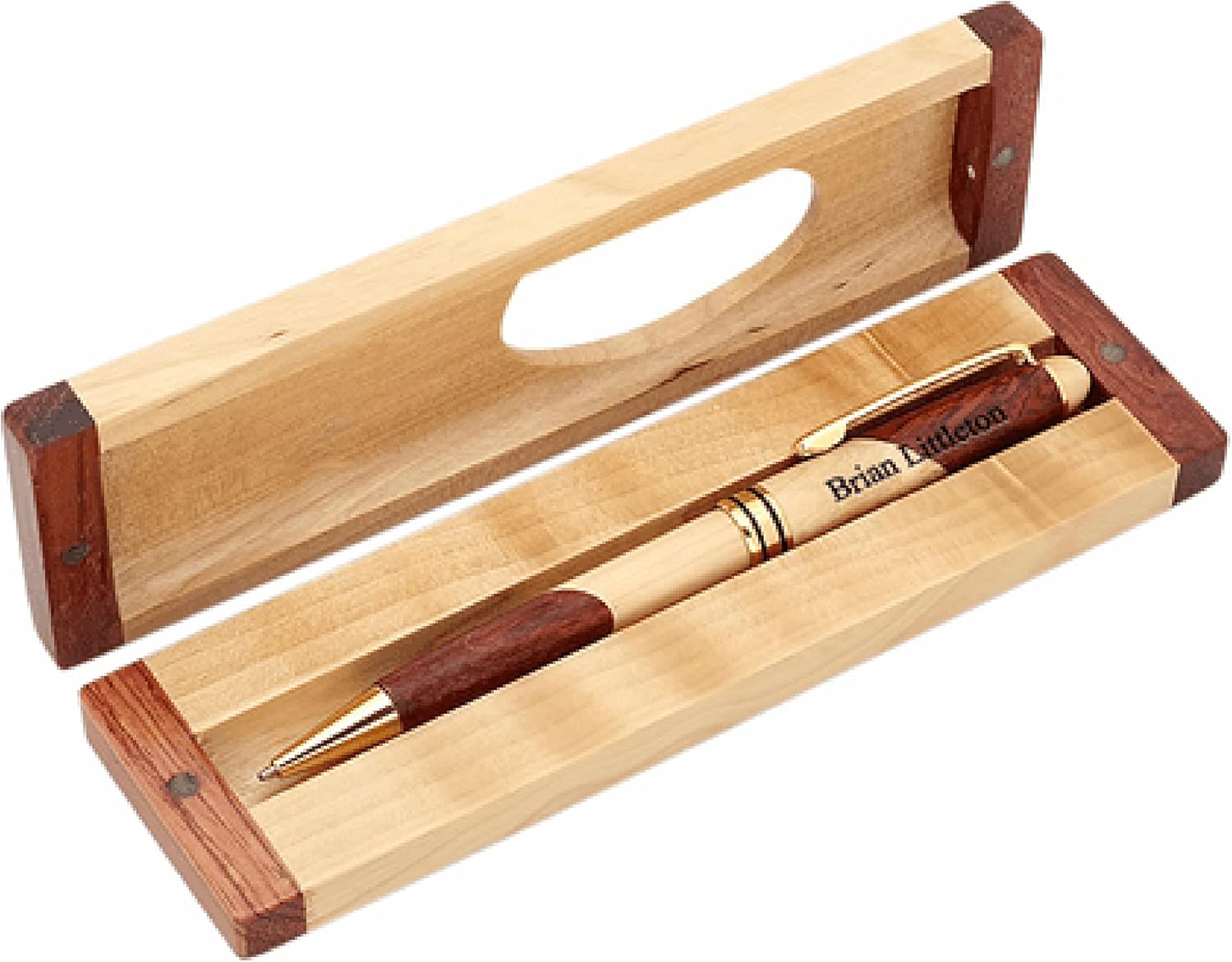 Executive Gift Shoppe | Police Officer's Shield Maple & Rosewood Engraved Pen and Box