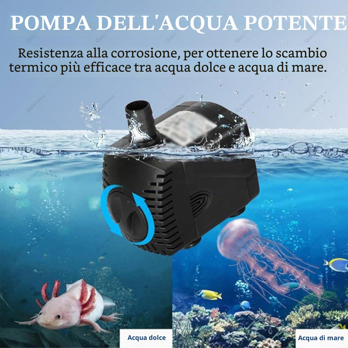Refrigeratore per Acquario, Kit Pompa refrigeratore da 300L/500L, refrigeratore per Acquario per Acqua Dolce/salata, alghe, Meduse, Coralli, Regolabile da 4 a 50°C/da 39 a 122°F 300L