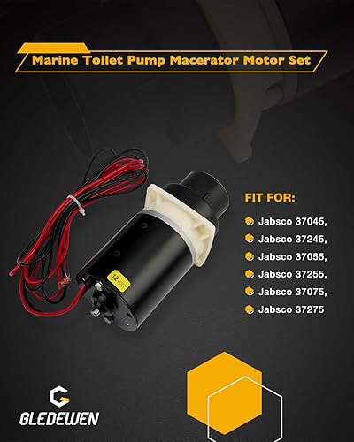 Miniatura 2 de 37072-0092, kit de montaje de bomba de inodoro marina, compatible con Jabsco 37045, 37245, 37055, 37255, 37075, 37275, 37275, Maceración eléctrica