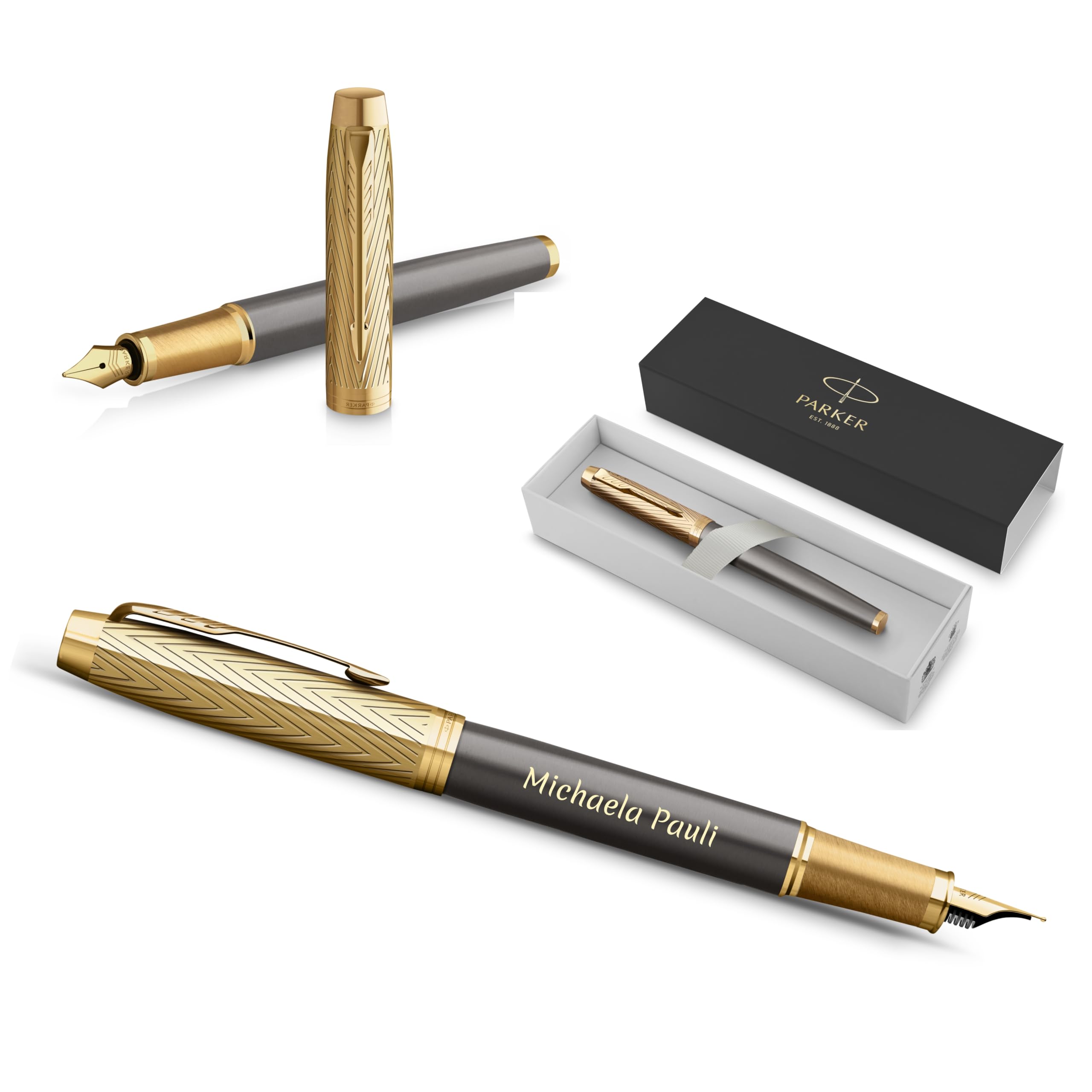 Kit D'écriture Parker IM Professionals - Stylo Plume Stylo Bille Monochrome, Gravure, Coffret Cadeau Coffret Cadeau Stylo Luxe