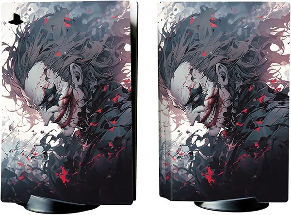 PlayVital Killing Clown Full Set Skin Decal for PS5 Console Disc Edition, Sticker Vinyl Decal Cover for PS5 Controller & Charging Station & Headset & Media Remote - 4