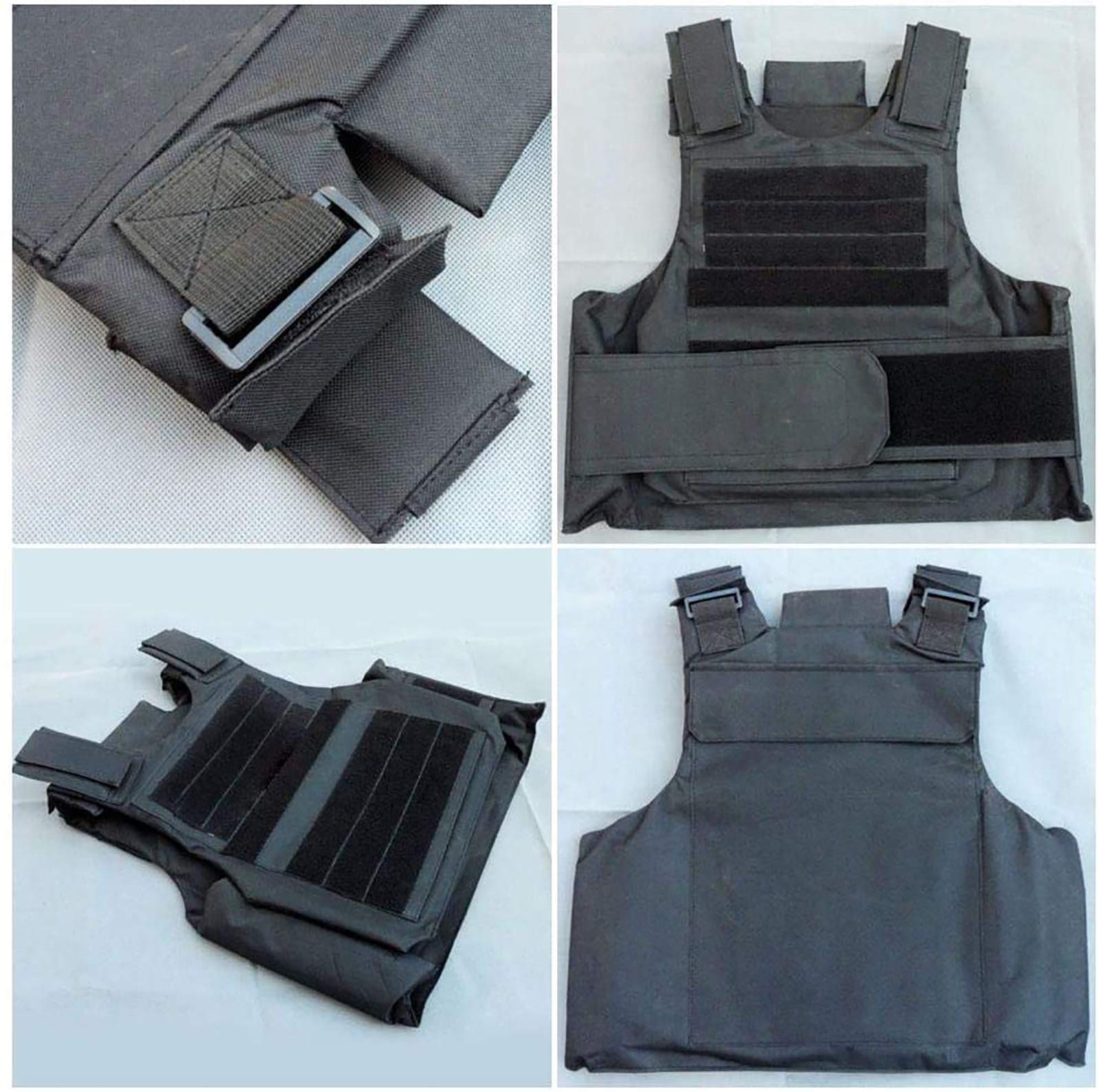 Anti-Couteau Gilet, Anti Stab Dur Vêtements d'auto-défense, Preuve Anti-Coup Vest, l'armée américaine Militaire Veste Tactique, réel CS Equipements,Noir