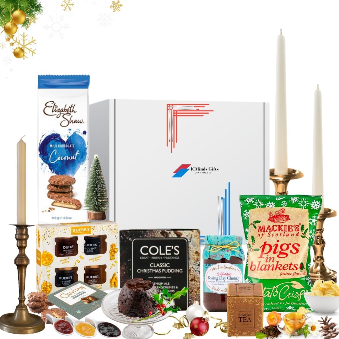 Easter gifts | Luxury Gourmet Gift Set for Women & Men | Chocolate Gifts, Christmas Pudding, Tea, Jams, Chutney, & Festive Snacks | Easter Hampers for Couples, Families