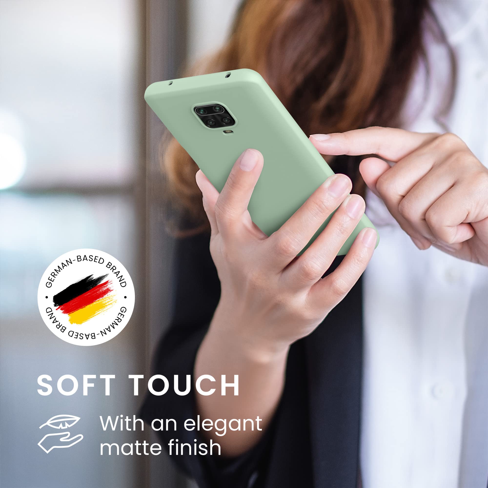 kwmobile Case for Xiaomi Redmi Note 9S / 9 Pro / 9 Pro Max Case - Soft Cover - Shockproof TPU Material - Wireless Charging - Mint Matte - Image 4