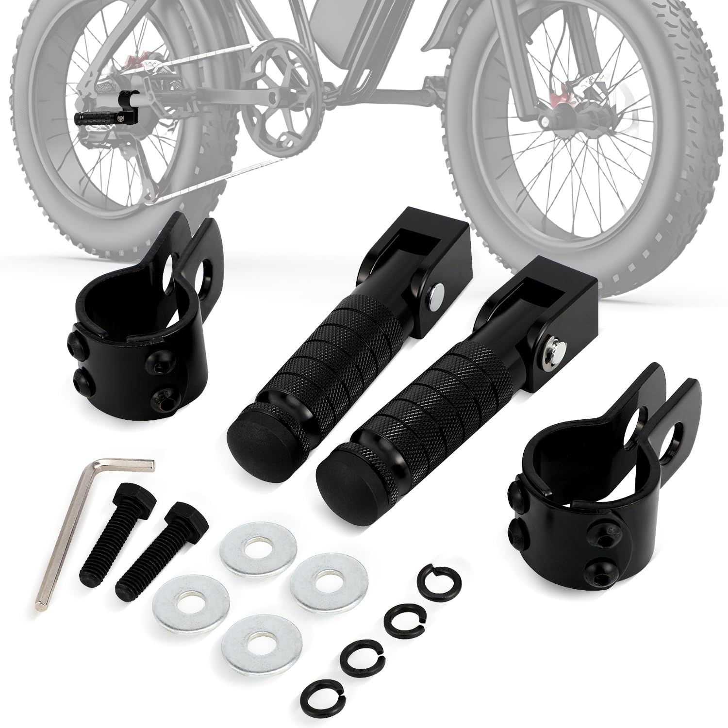 E-Bikes Hinterrad Fußrasten Soziusfußrasten Rutschfest Klappbar CNC Universell für Ridstar Q20 Dirt Pit E Bike Schwarz