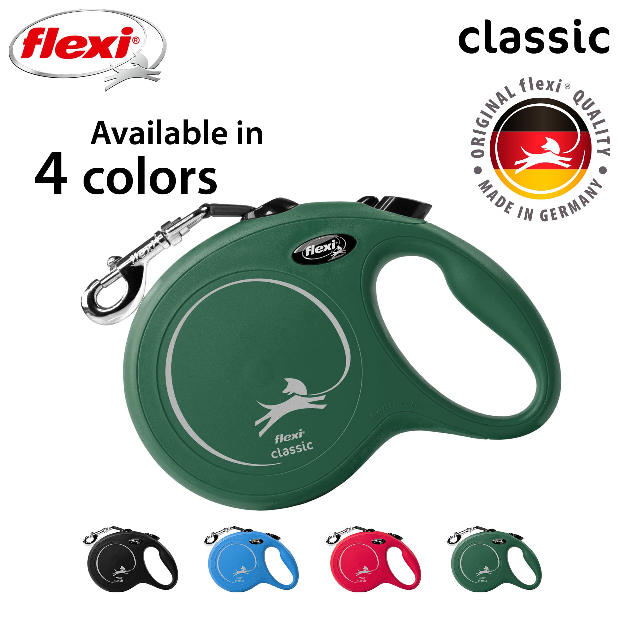 flexi® Classic L 5 m Olive Green Roll Lead for Dogs up to 50 kg, L: 5m (max. 50kg) - Image 4