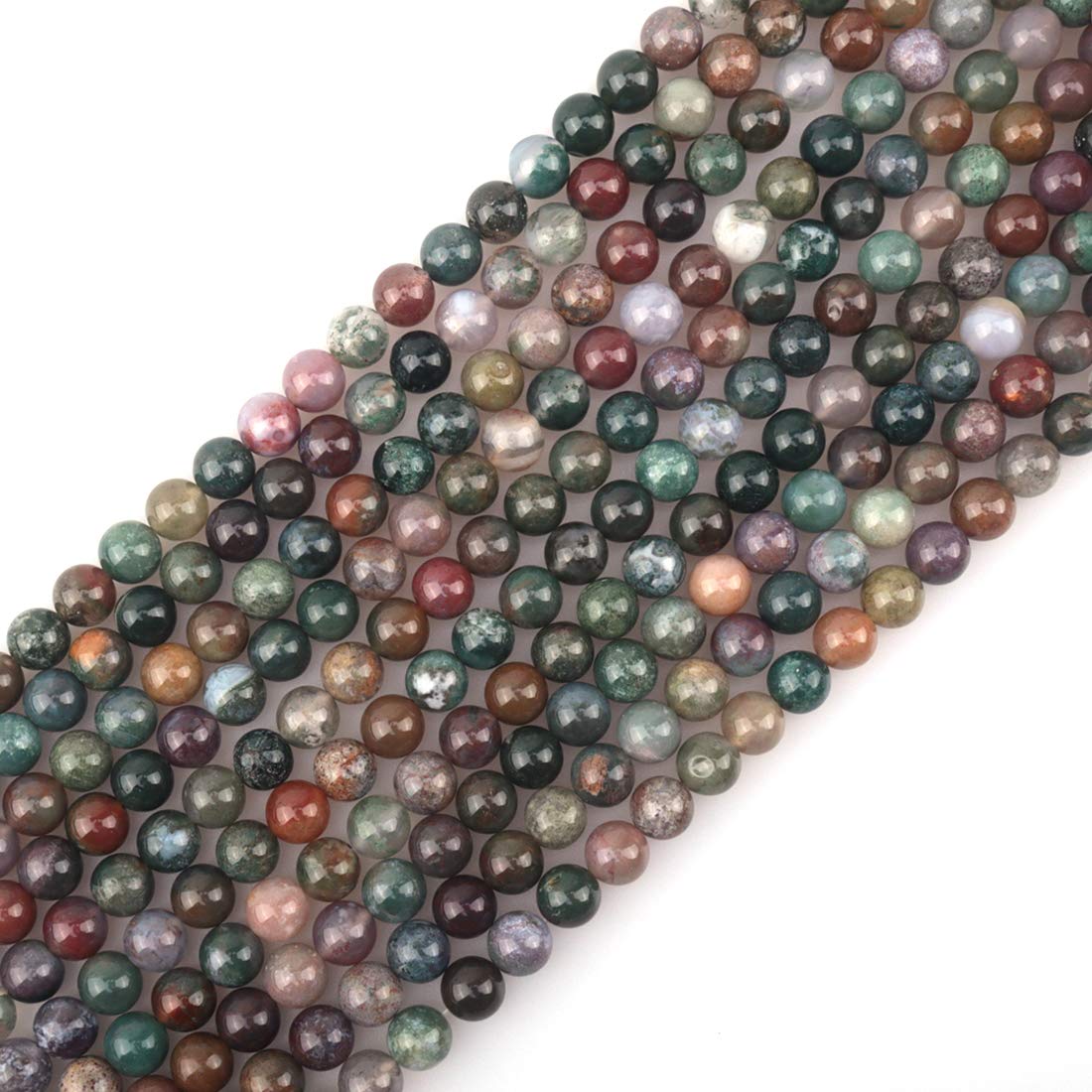 140 Perle Agata Indiana Naturali 8mm Per Gioielli Fai Da Te, Con Filo Elastico, Pietre Semi-preziose Unisex - 5