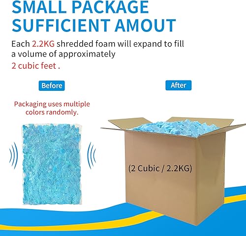Miniatura 3 de Welacer Relleno de espuma viscoelástica triturada de 5 libras para relleno de puf, relleno para cojines, artes y manualidades, partículas de gel