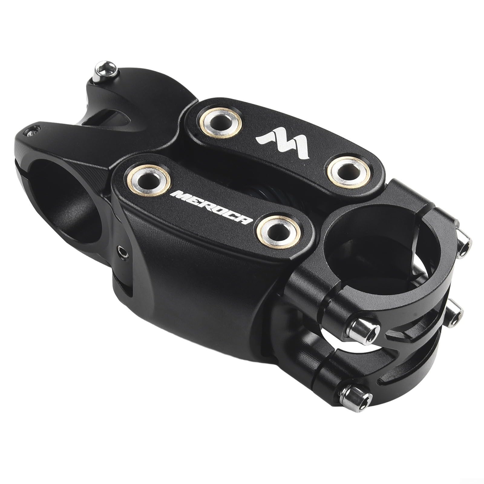 Potence de suspension réglable à 7° - 90 mm - Pour vélo électrique - En alliage d'aluminium - Absorption des chocs - Potence de guidon avec 4 ressorts