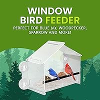 Vista 2 de Nature Gear Comederos de aves de acrílico transparente para observación en ventana, resistente al clima y fácil de limpiar con bandeja deslizante