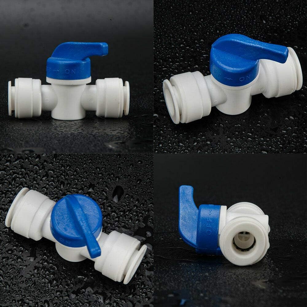 Shut-Off Ball Valve Push Fit Pipe Plastic Water Tank Valve for Fridges Aquarium and Reverse Osmosis Plumbing (3/8" Tube x 3/8" Tube) - Image 4