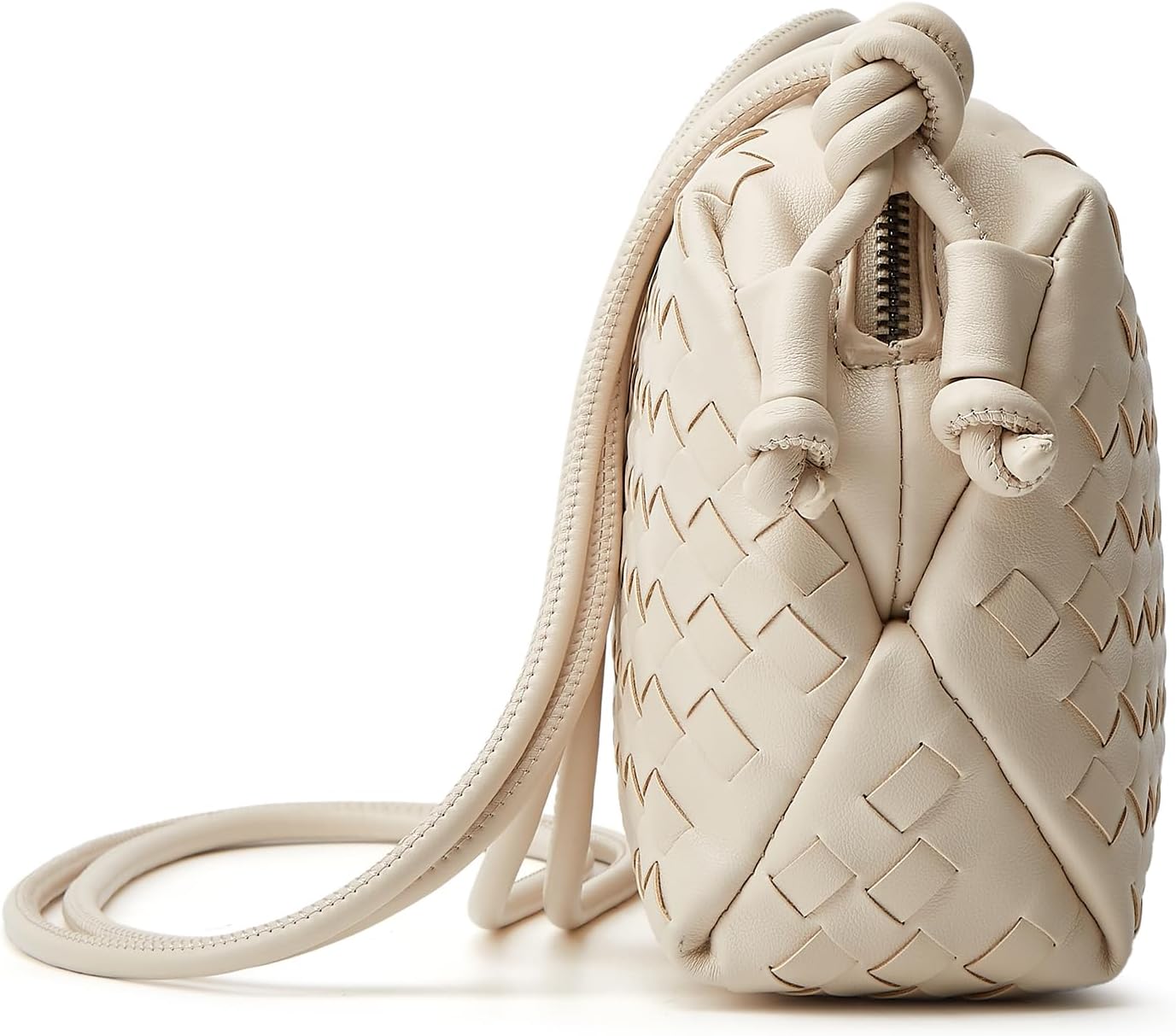 Woven Crossbody Bag for Women: Classic Handwoven Vegan Leather Bag - Effortless Minimalist & Compact for Daily Wear - Image 9