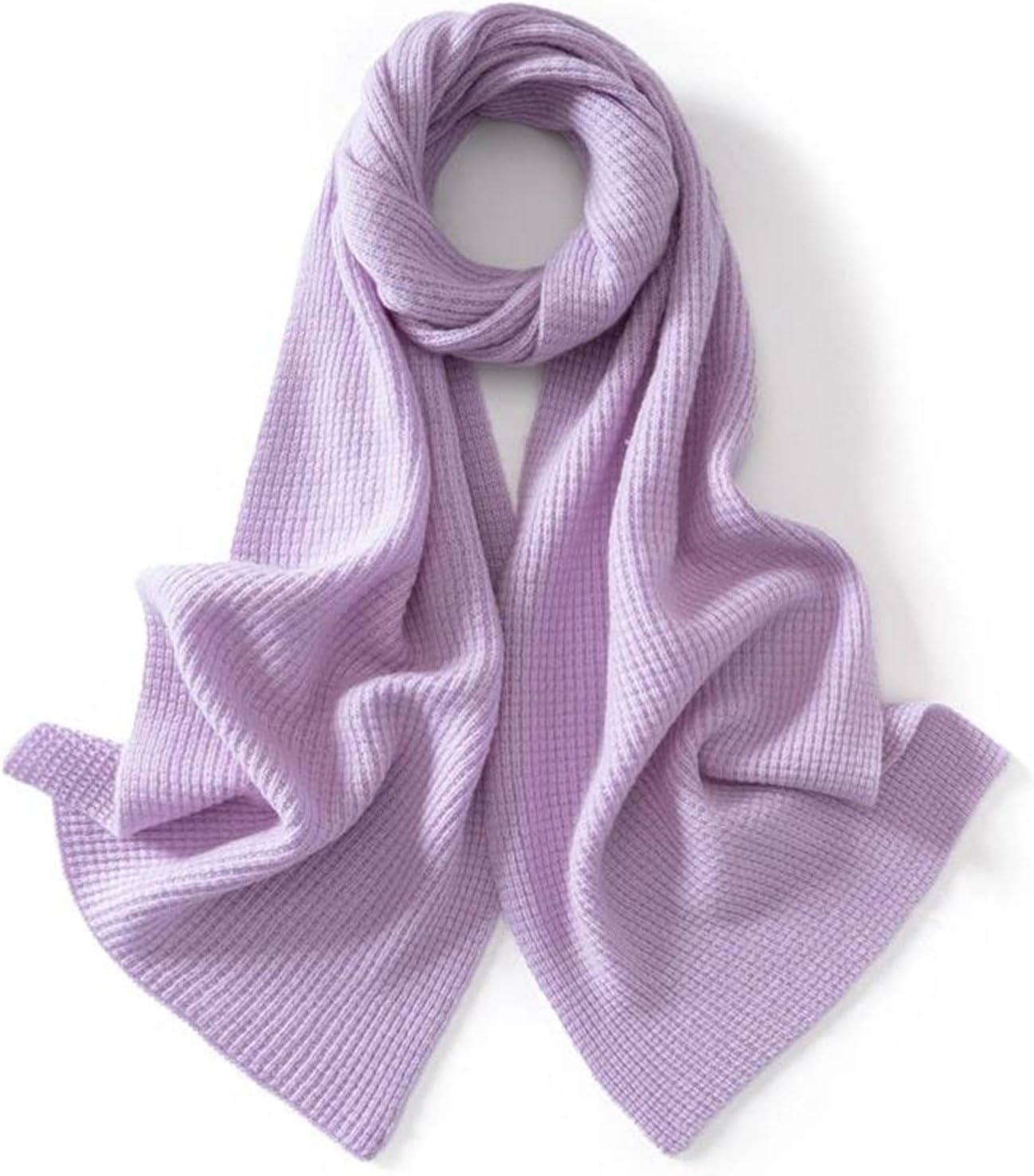 Women's Cashmere Scarf Autumn Winter Solid Color Knitted Wrap Thickened Neck Warmer Cozy Soft Fashion Accessory