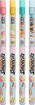 Smencils Dessert Scented Pencils HB #2 Graphite Pencils Made from Recycled Newspapers, 4 Pack, Long-Lasting Gourmet Scents, Fun School Supplies & Gifts for Kids, Teachers, Classroom Rewards