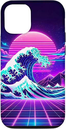 Miniatura 4 de iPhone SE (2020) / 7 / 8 Futuristic Cyberpunk Vaporwave Synthwave Great Wave Hokusai Case