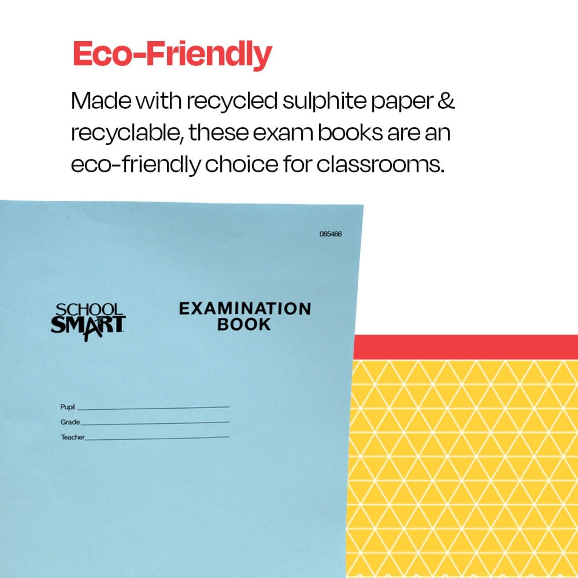 School Smart Lot de 100 cahiers d'examen Bleu 8 pages 21 x 28 cm