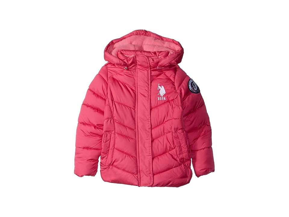

U.S. POLO ASSN. Kids Bubble Jacket (Little Kids) (Fuchsia/Purple) Girl's Coat, Pink