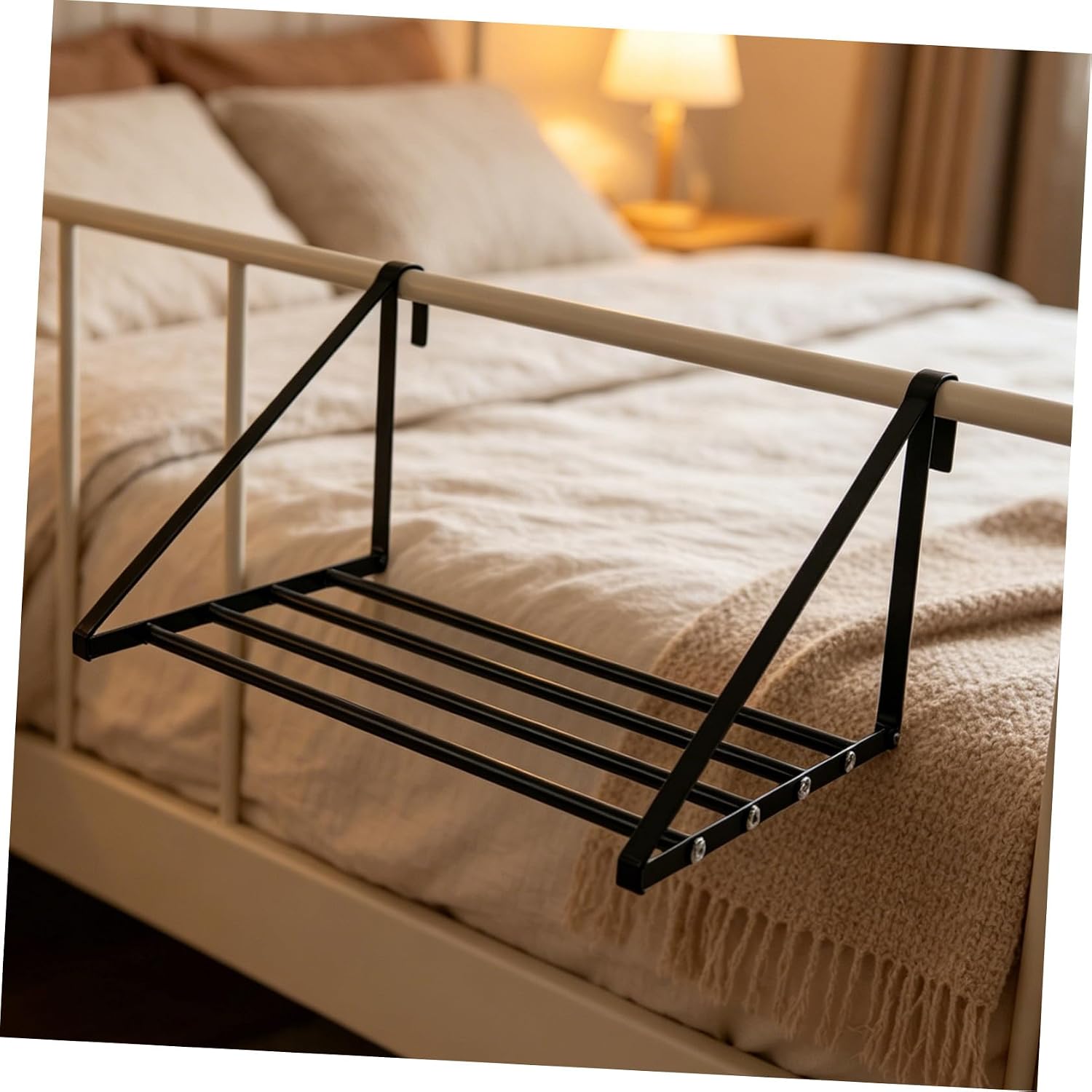 Door Clothes Drying Rack with Storage Hooks, No-Drill Installation Iron Hanger for Towels and Coats, Portable Space Saving Clothes Hanger for Bathroom and Bedroom, Fits