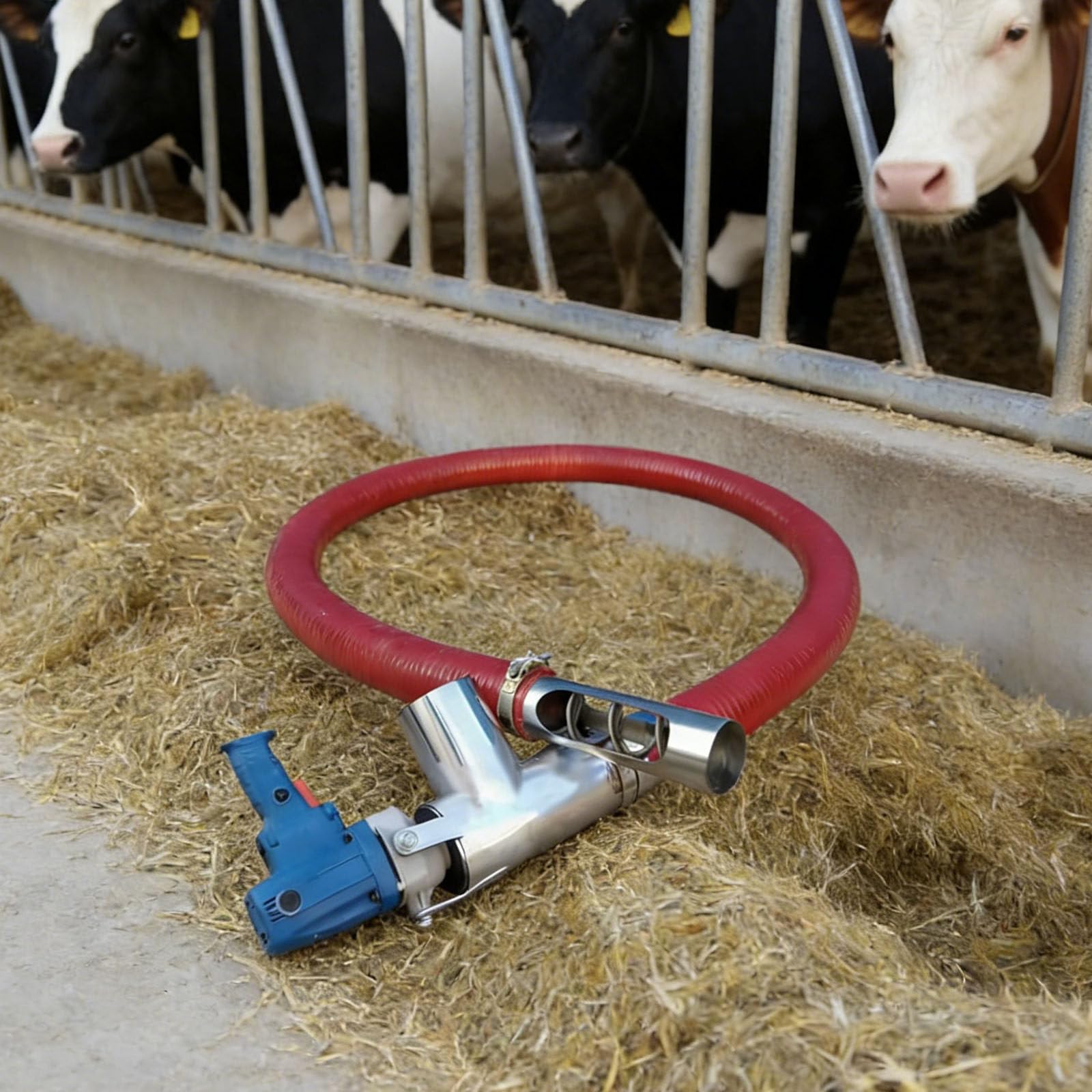 Tragbare Getreidesaugmaschine 2000 W – Hochleistungs-Getreideförderer Und Pulverförderpumpe, Förderschnecke Für Sand, Zement Und Futtermittel, Mit 1.5m Flexiblem Schlauch