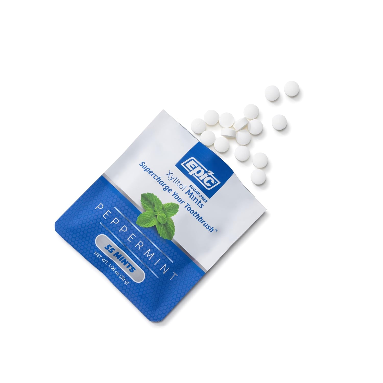 Epic 100% Xylitol Mints - Aspartame Free, Sugar Free - Peppermint Flavored Mints, 55 Pieces (Pack of 5)