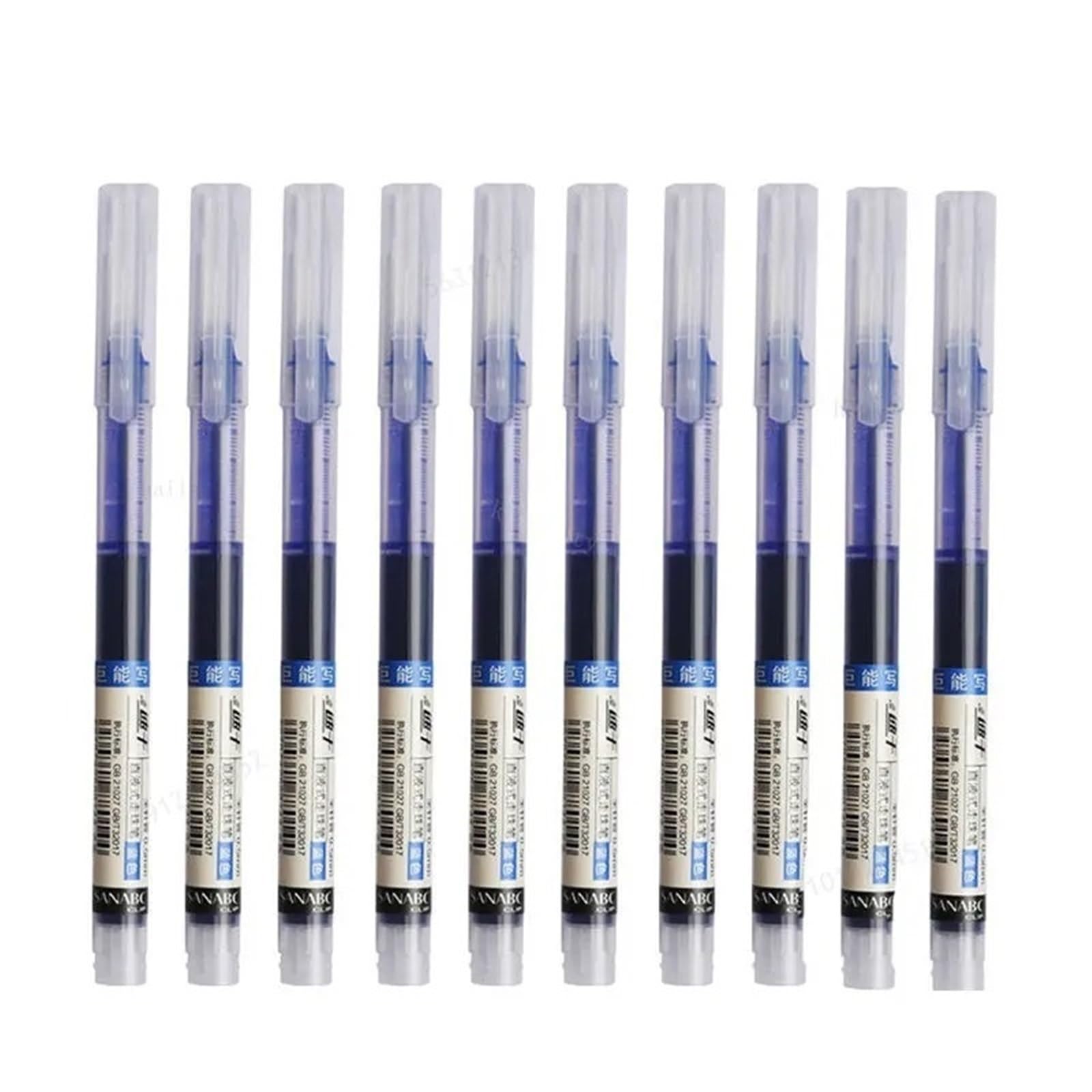 Clouism 10Pcs Needle Type Gel Pens Straight Liquid Ballpoint Pen Kawaii Stationery School Office Supplies Writing(Blue,0.3)