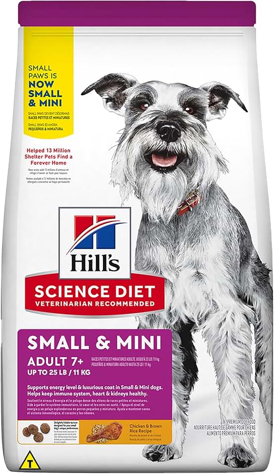 Ração Hill's Science Diet Adultos 7+ Pequenos e Mini para Cães Idosos sabor frango - 2.04kg