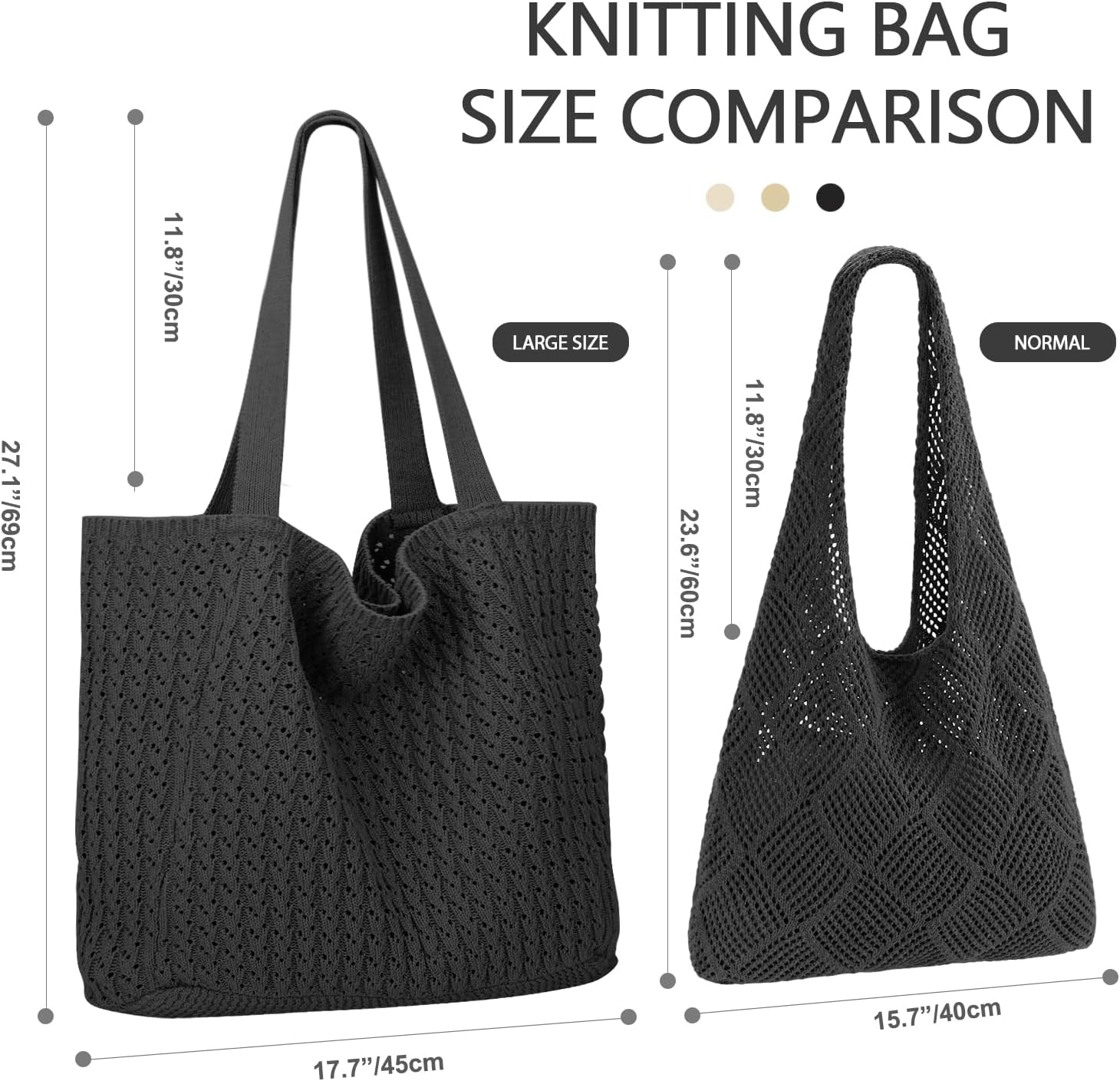 Ayieyill Crochet Tote Bag For Women, Crochet Mesh Beach Tote Bag Summer Vacation Aesthetic Boho Knit Bag for Women - Image 4