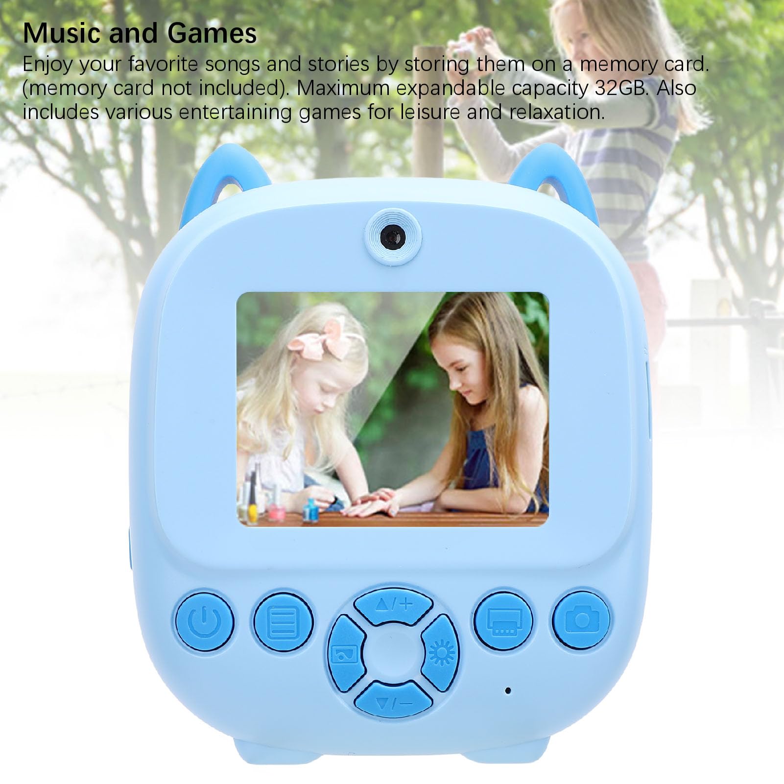 Annadue Sofortbildkamera für Kinder, Digitalkamera mit Zwei Objektiven, 1080P 48 MP, Blau