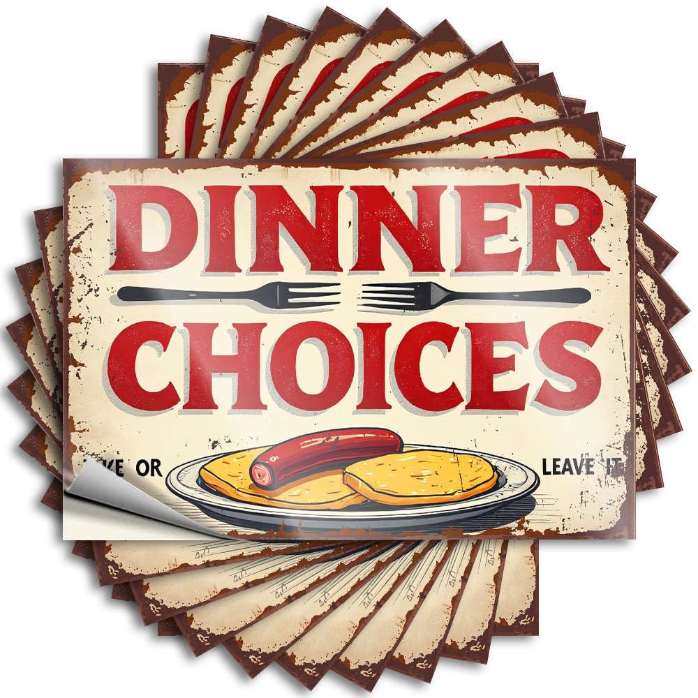Dinner Choices: Take Or Leave It. Bumper Guest Self Adhesive | Badass Laptop Vinyl Sticker Pack for Adulting(6X9CM)